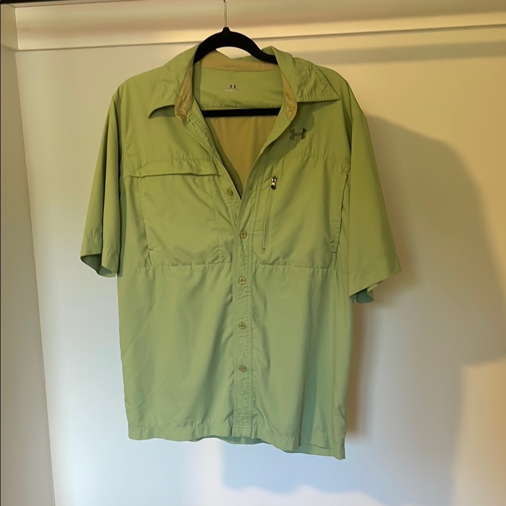 Under Armour Men's Light Green Button-Down Shirt